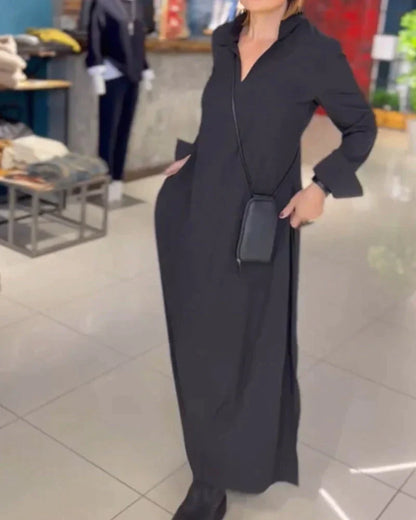Elegante Lange Jurk Comfortabel Florence Stijl
