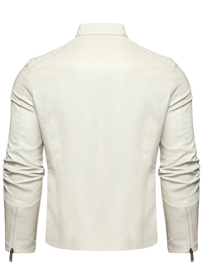 Gaspare | Elegante giacca di pelle con cerniera