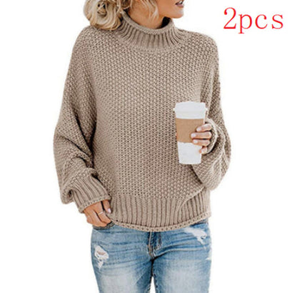 Dames Gebreide Coltrui Elegante Stijlvolle Basic
