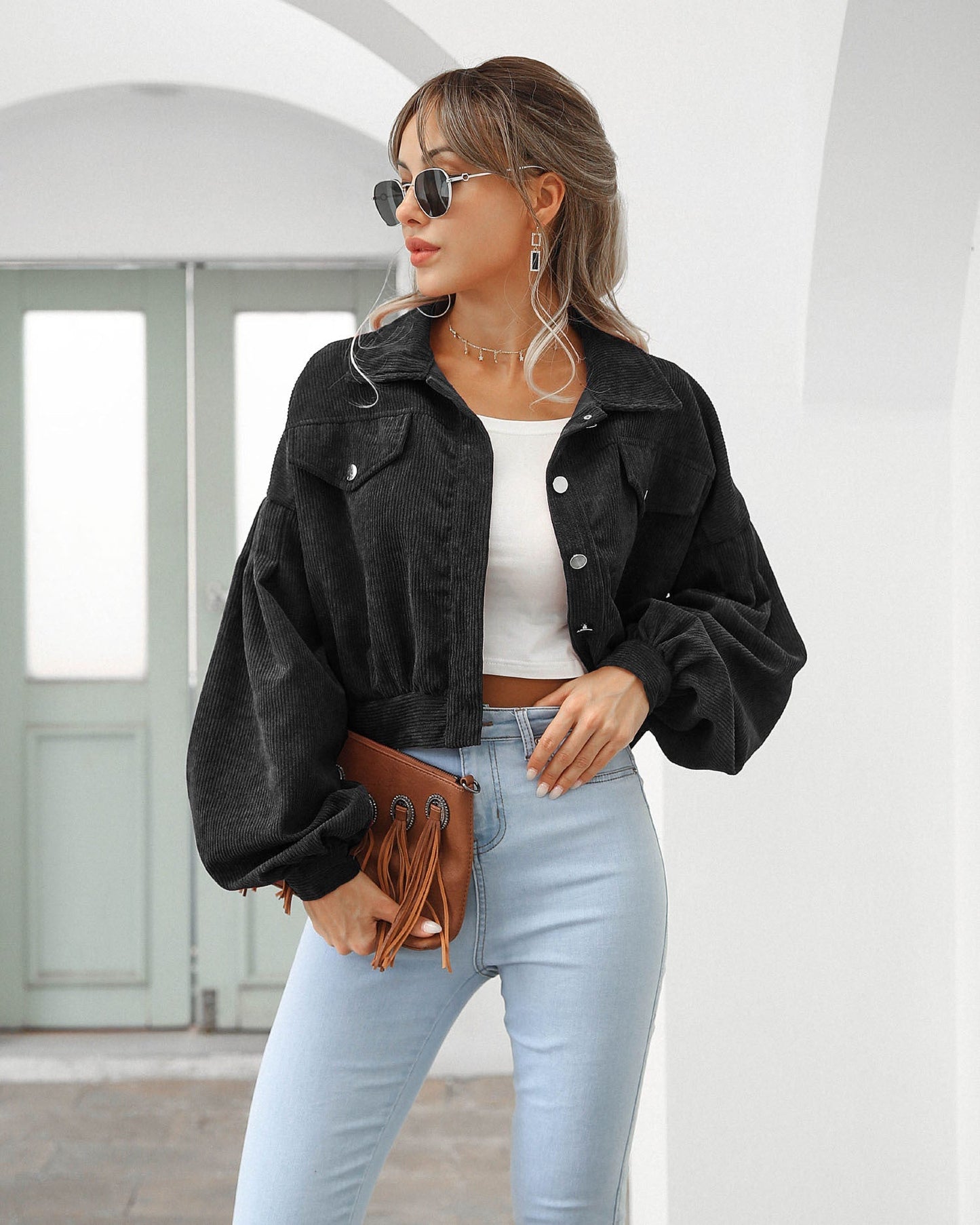 Davies – Dames Cropped Jack met Corduroylook