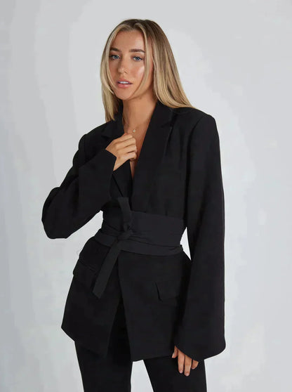 Dames Blazer met Extra Riemen en Knopen