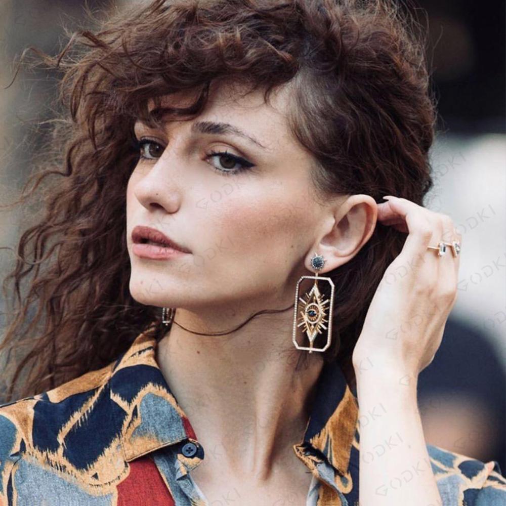 Dames Oorbellen Geometrisch met Oog Details