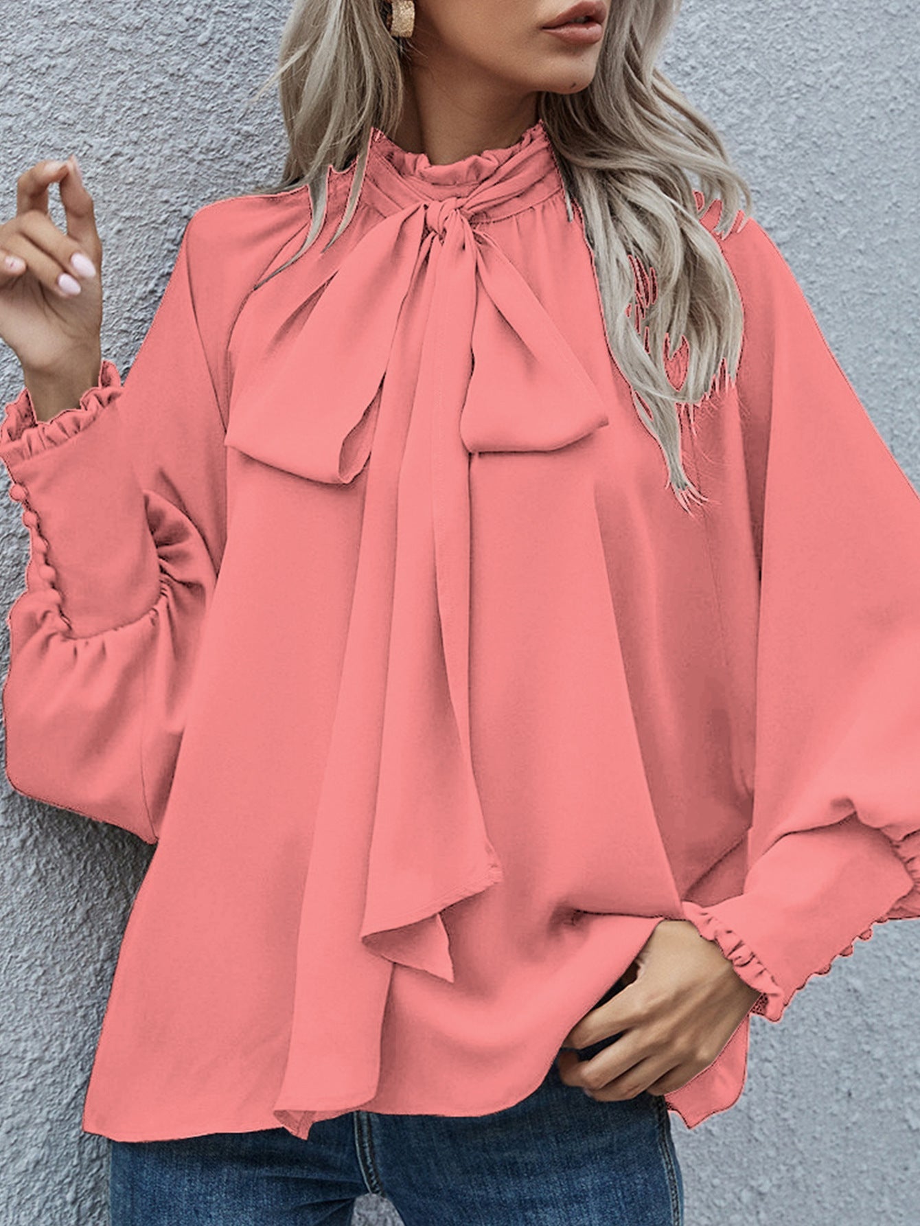 Dames Blouse met Strikdetail Stijlvol en Chique