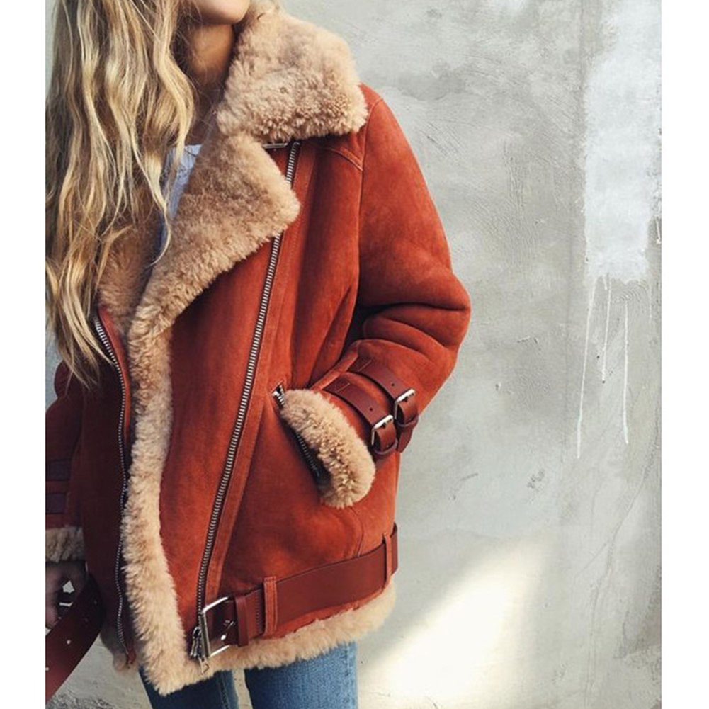 Dames Aviator Jas Shearling Bont Gevoerd Warm