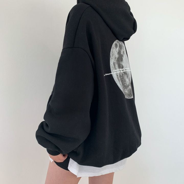 Dames Hoodie Space Print Casual Streetwear