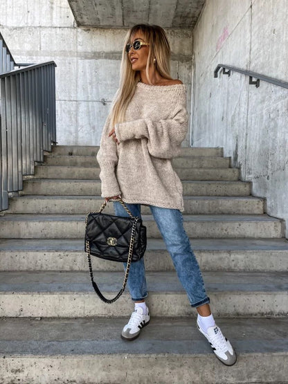 Dames Gebreide Off-shoulder Trui Stijlvol Elegante Rona