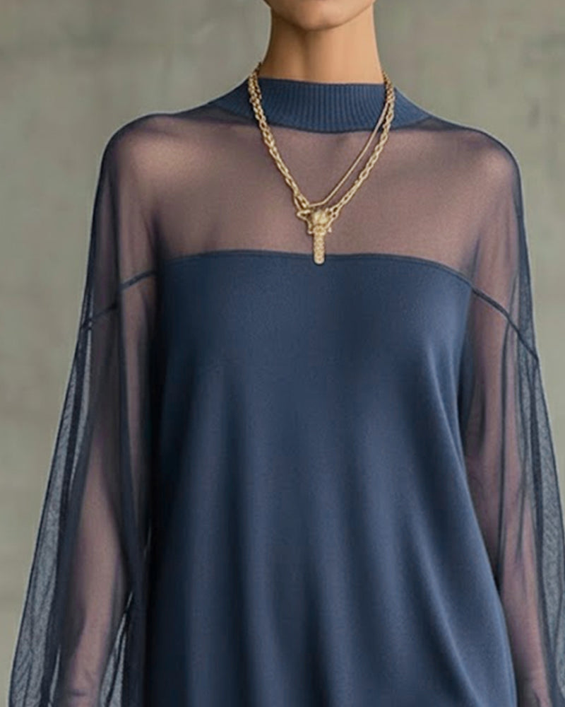Jurk met Lantaarnmouwen Patchwork Zomerjurk Vrouw