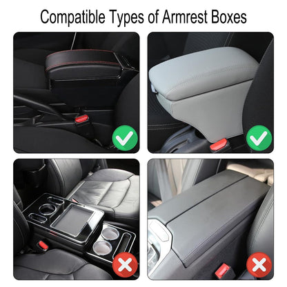 Leren Auto Armsteun Mat PU Leer Zwart
