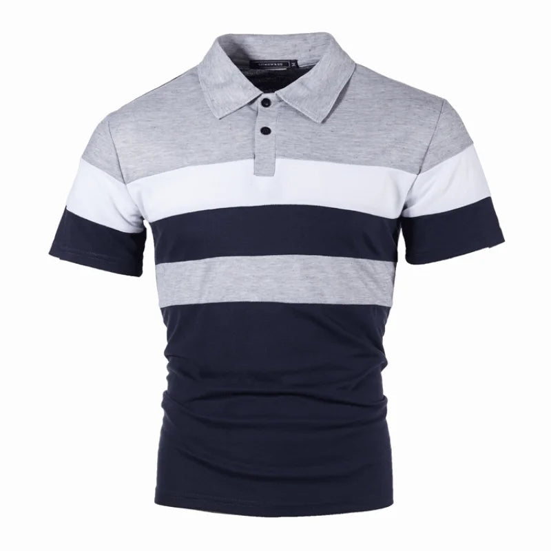 Plus Size Polo Shirt Gestreept Stijlvol voor Mannen