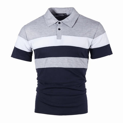 Plus Size Polo Shirt Gestreept Stijlvol voor Mannen