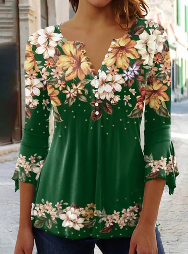 Dames T-shirt V-hals Zomerse Jurkstijl
