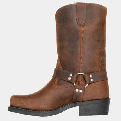 Lederen Cowboylaarzen Vintage Stijl Bruin
