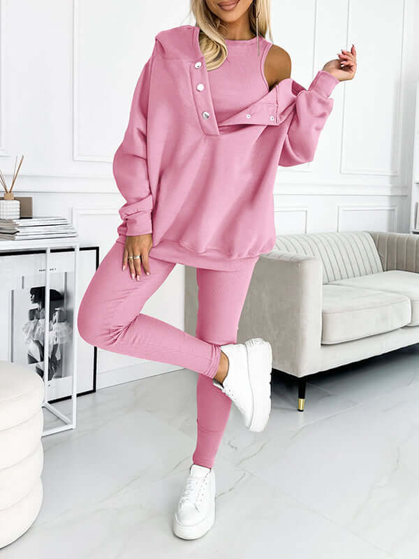 Dames Hoodieset met Fleece – Comfortabele Trui met Capuchon en Broek