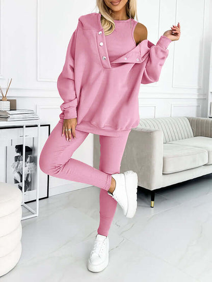 Dames Hoodieset met Fleece – Comfortabele Trui met Capuchon en Broek