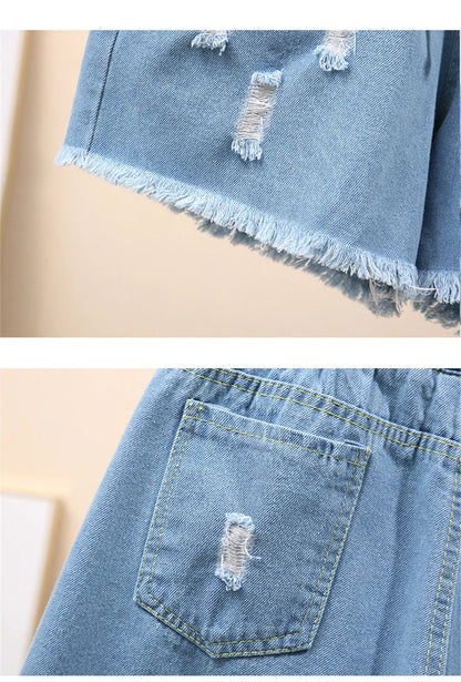 Plus Size Jeans Short Casual Stijlvol Zomerbroek