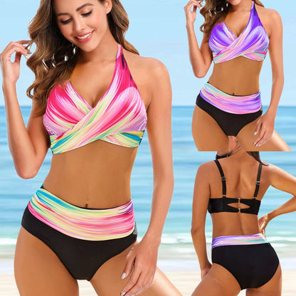 Plus Size Bikini Meerkleurig Stijlvol Badpak