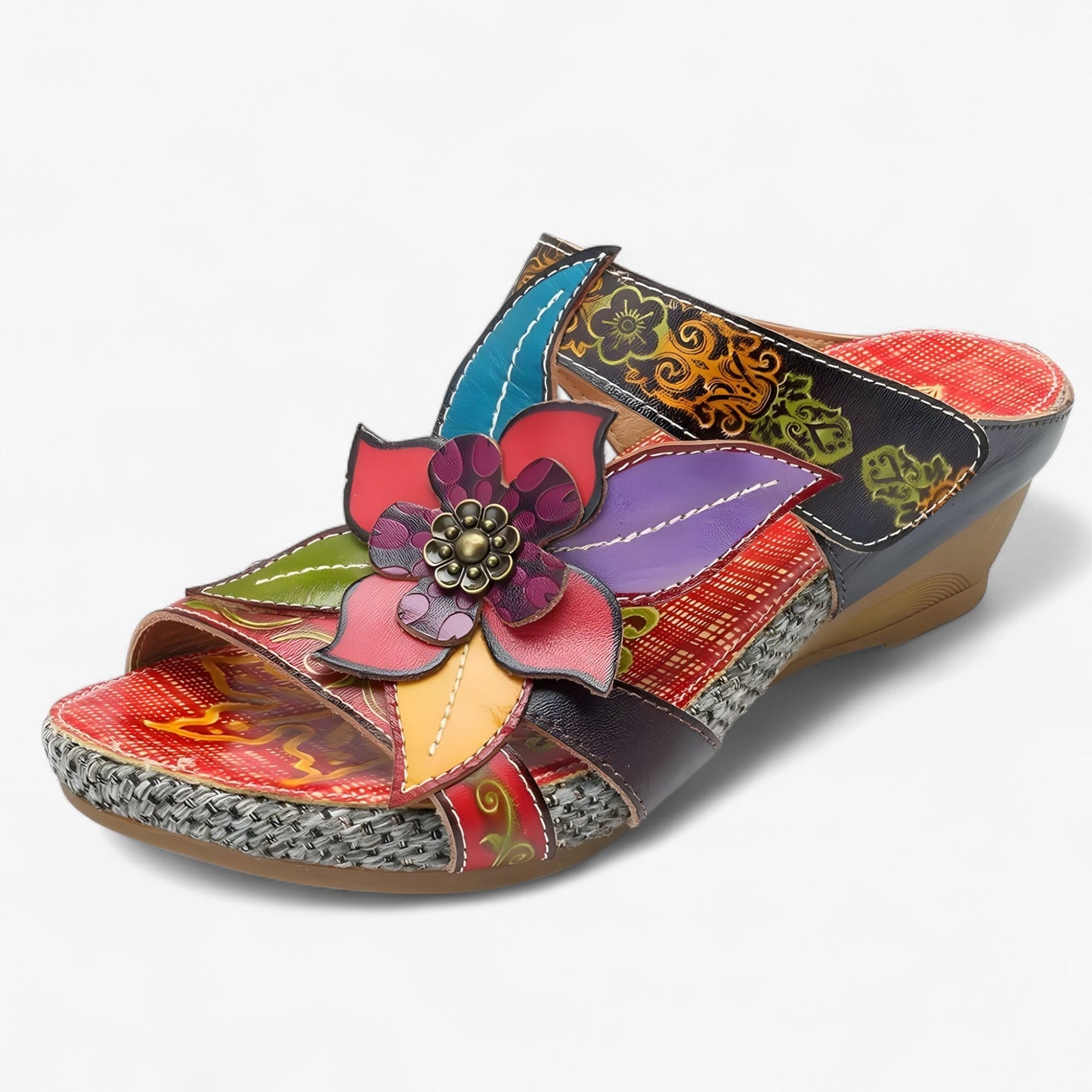 Vrouwelijke Sandalen met Gevlochten Banden Boho Stijl