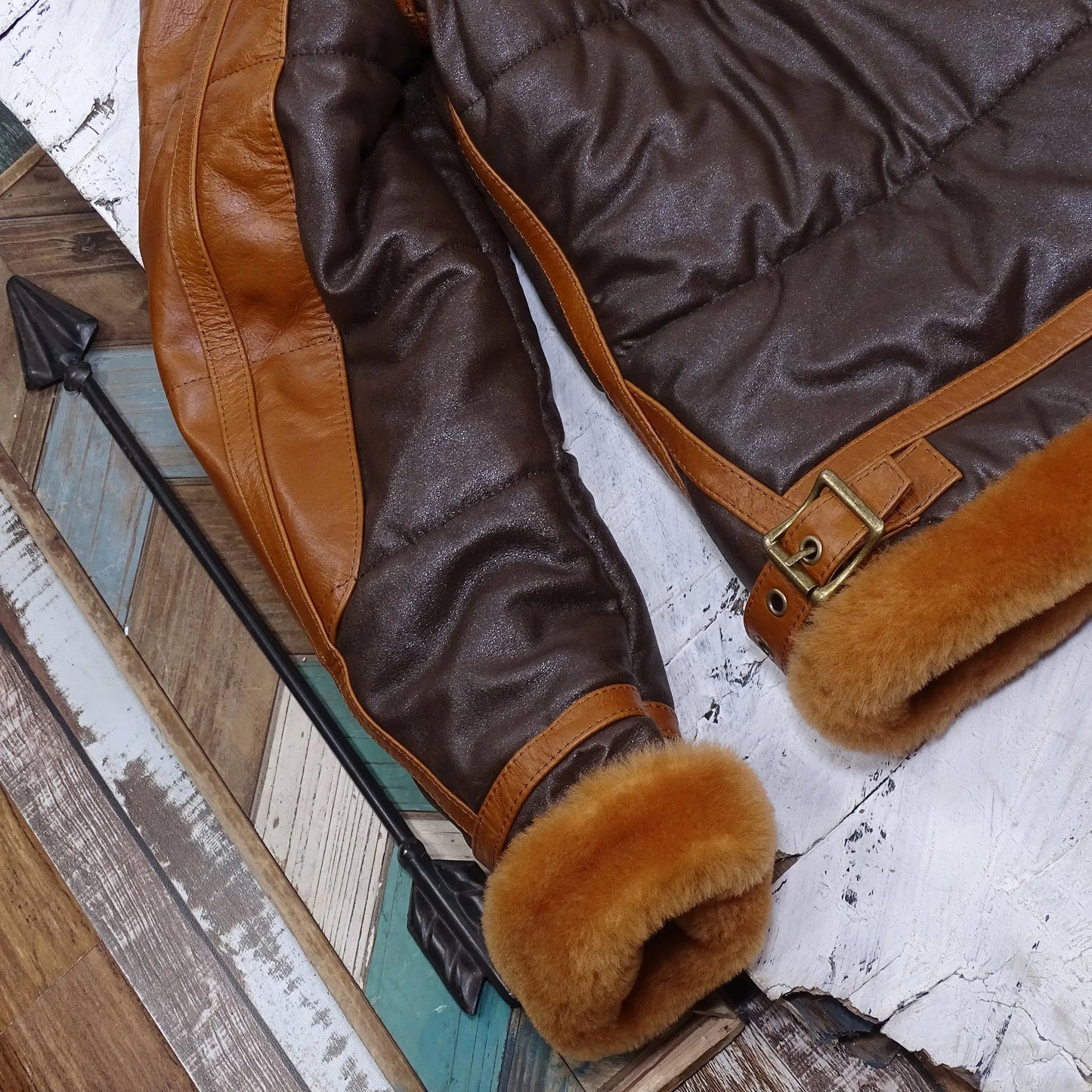 Leren Aviatorjack Stoer Warm Milan Stijl