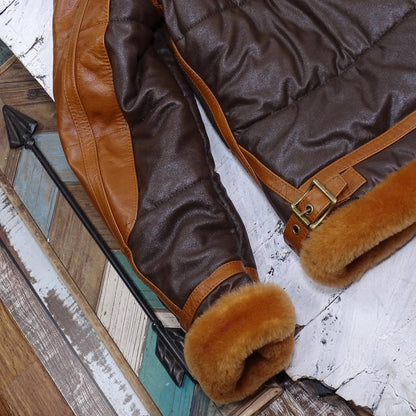 Leren Aviatorjack Stoer Warm Milan Stijl