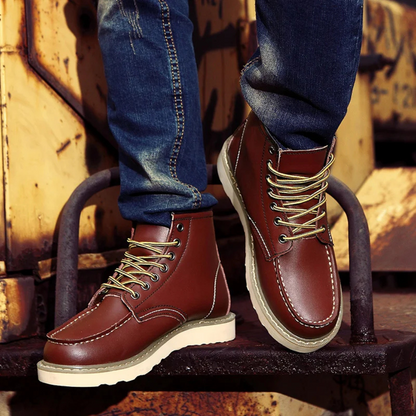 Vintage Heren Veterboots met Stevig Ontwerp