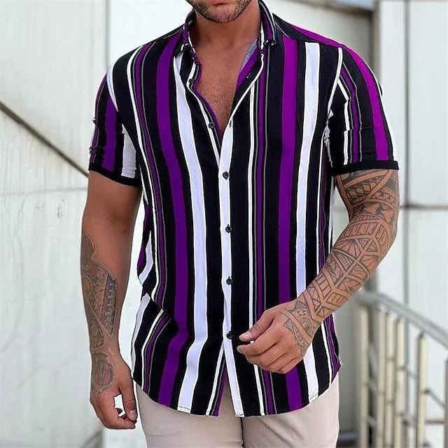 Gestreepte Casual T-Shirt voor Mannen