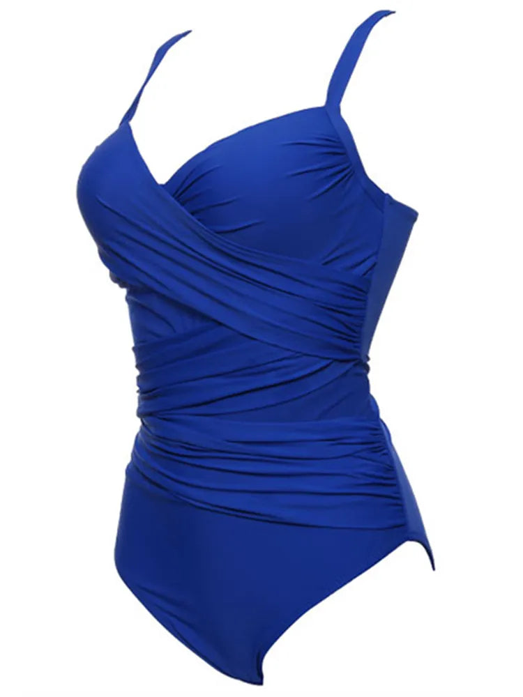 Plus-Size Badpak Effen Stijlvol voor Vrouw
