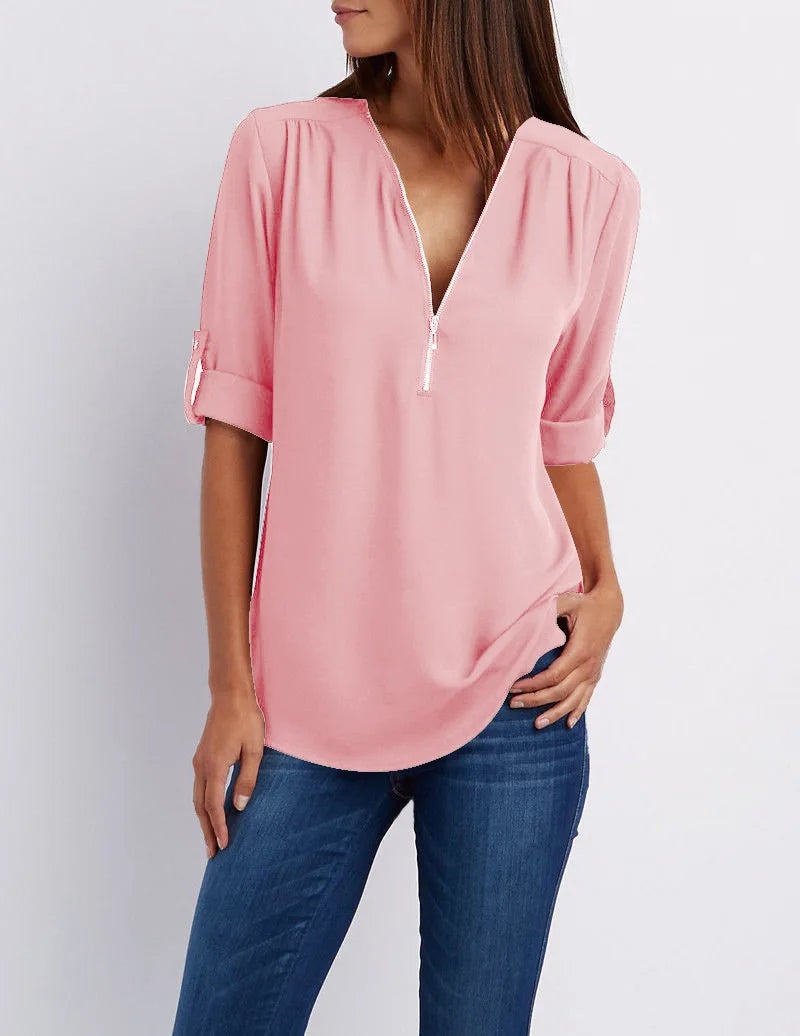 Plus-Size Blouse Casual Stijlvol voor Vrouw