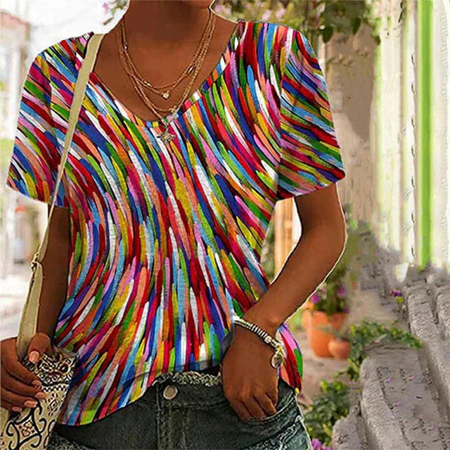 Vrijetijd T-shirt voor Dames Casual Katoen - Mode Vibes