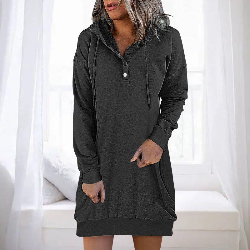 Dames Hoodie Lange Mouw Minimalistisch Design