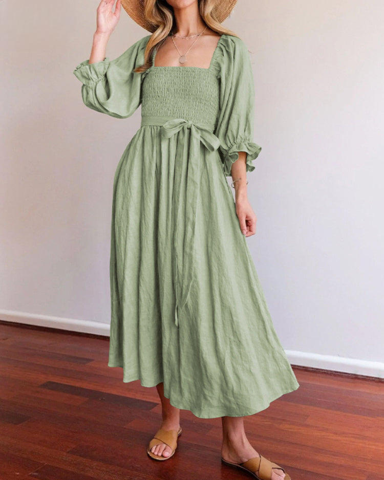 Ambra | Abito con maniche arricciate