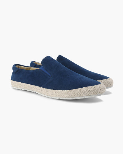 Suède Espadrille Heren Slip-On Sneaker met Jute Zool
