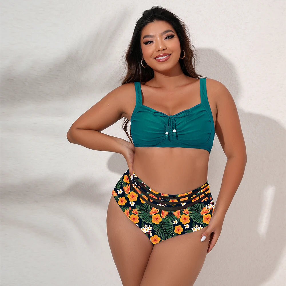 Plus-Size Bikini Adele Kleurrijke Badmode voor Volledige Vrouwen