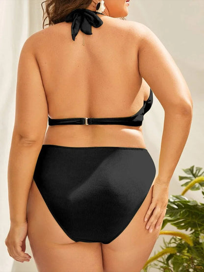 Plus Size Bikini Met Kristallen Comfortabele Badmode