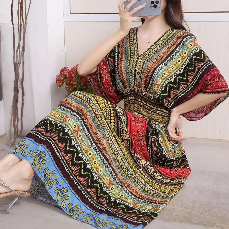 Maxi Jurk Zomerjurk Retro Stijl Casual Dameskleding