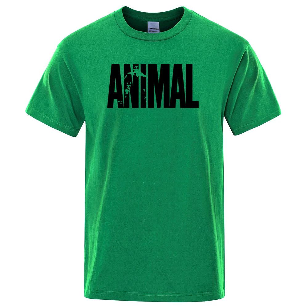 T-Shirt Mannen Dierenprint Casual Kleding