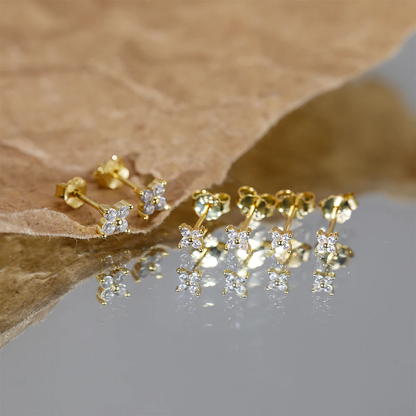 Bloem Oorbelstuds Delicate Zilverkleurig voor Vrouw