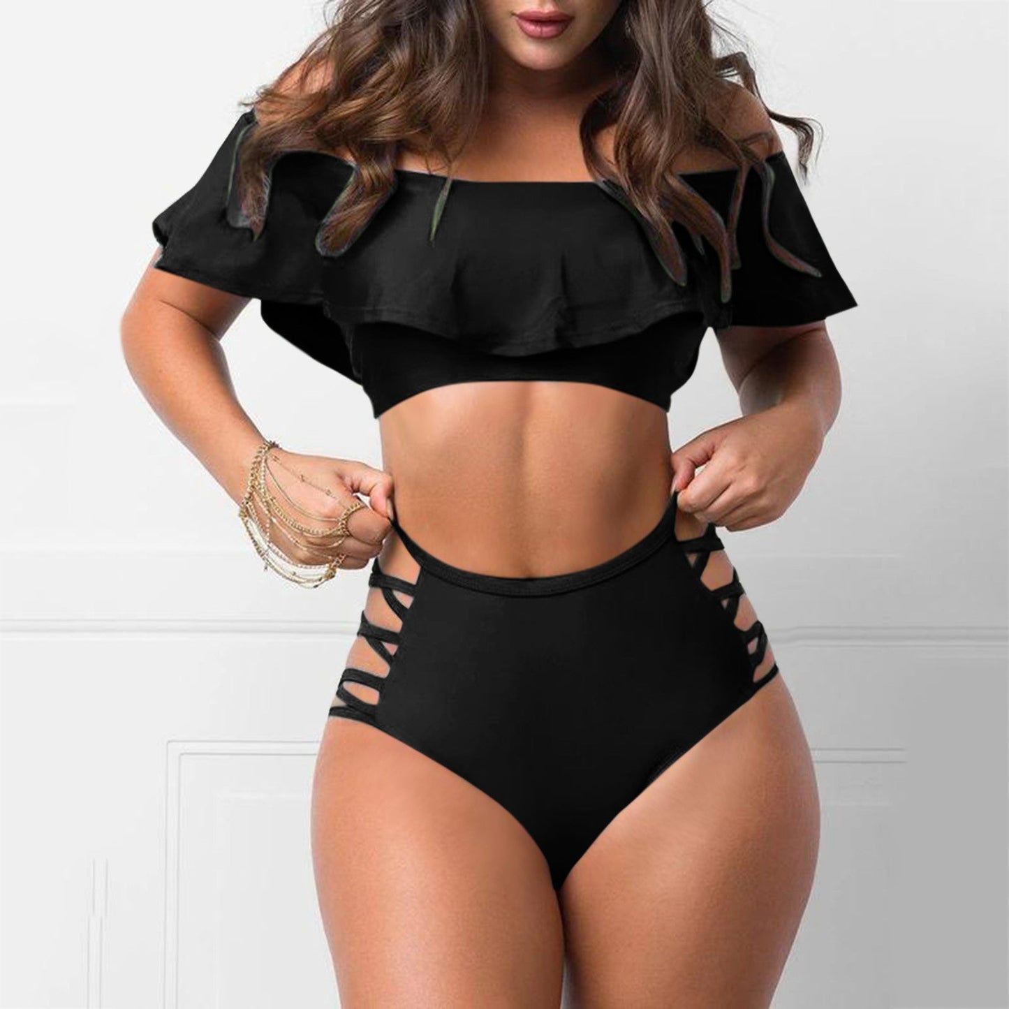 Bikinisets Off-Shoulder met Ruches voor Vrouw - Mode Vibes