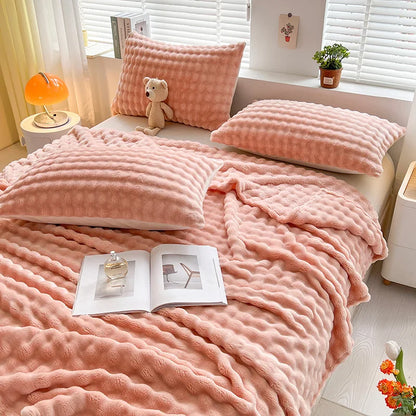 Zachte Fleece Deken met Bubbeltextuur Warm en Plush