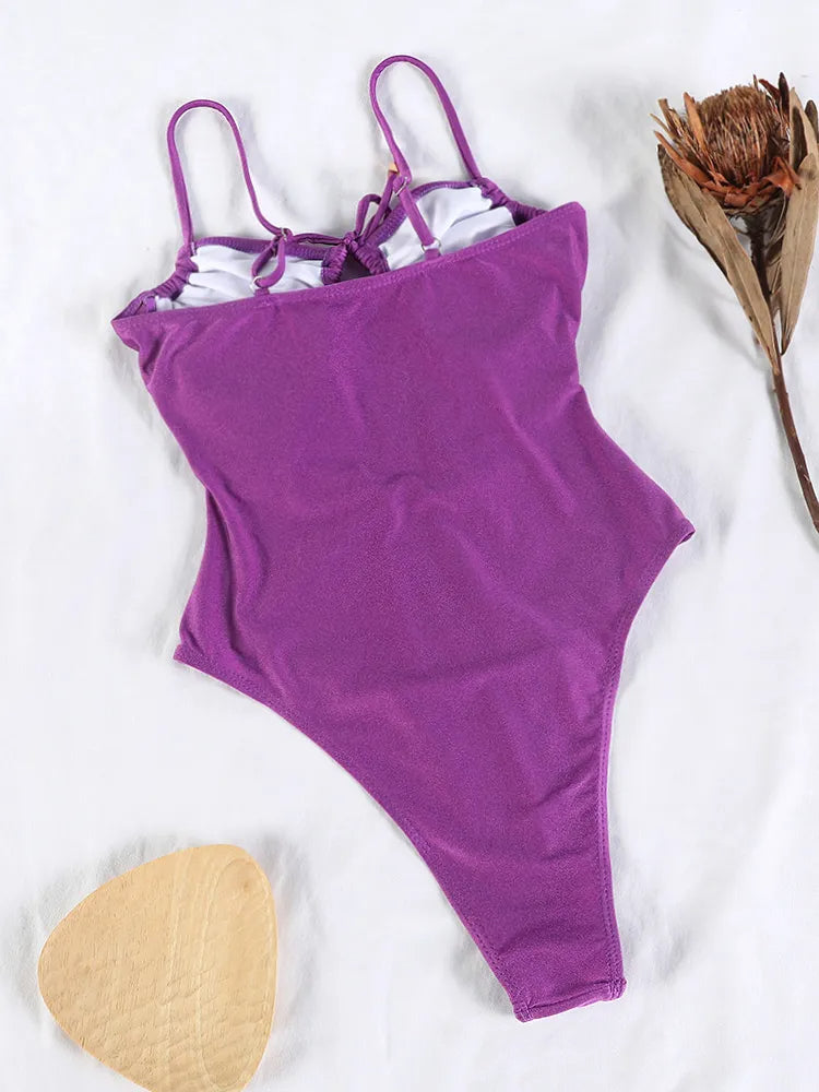 Trendy Badpak Effen Stof voor Vrouw