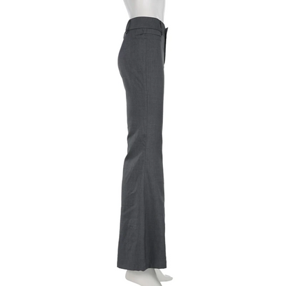 Elegante Broek met Hoge Taille en Uitlopende Pijpen