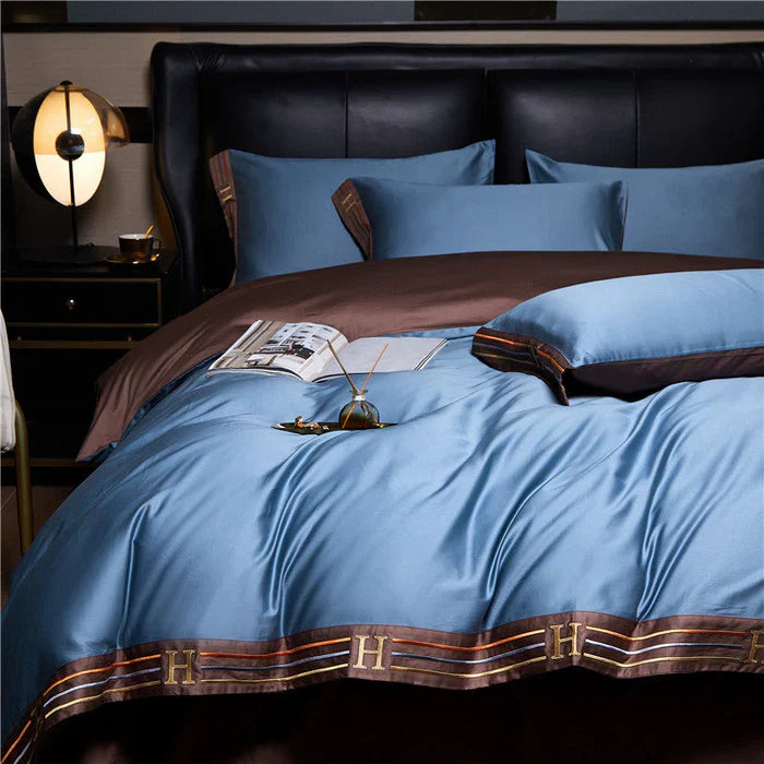 Satijnen Beddengoed Set Geborduurd Luxury Stof
