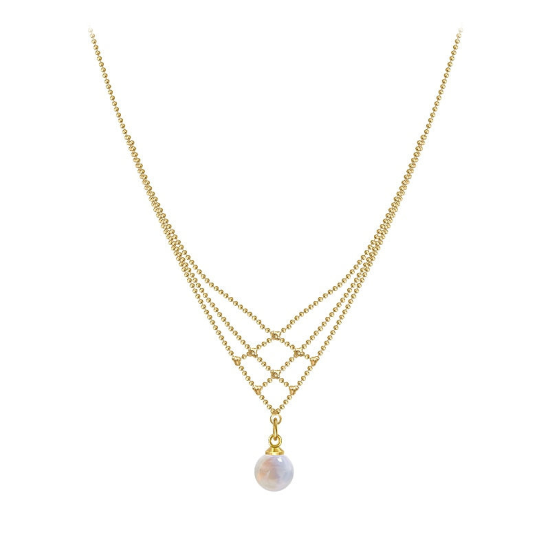 Ketting Parelketting Geweven Zilverkleurig