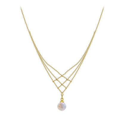 Ketting Parelketting Geweven Zilverkleurig