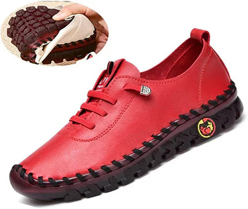 Dames Loafer Comfortabel Plat Leer
