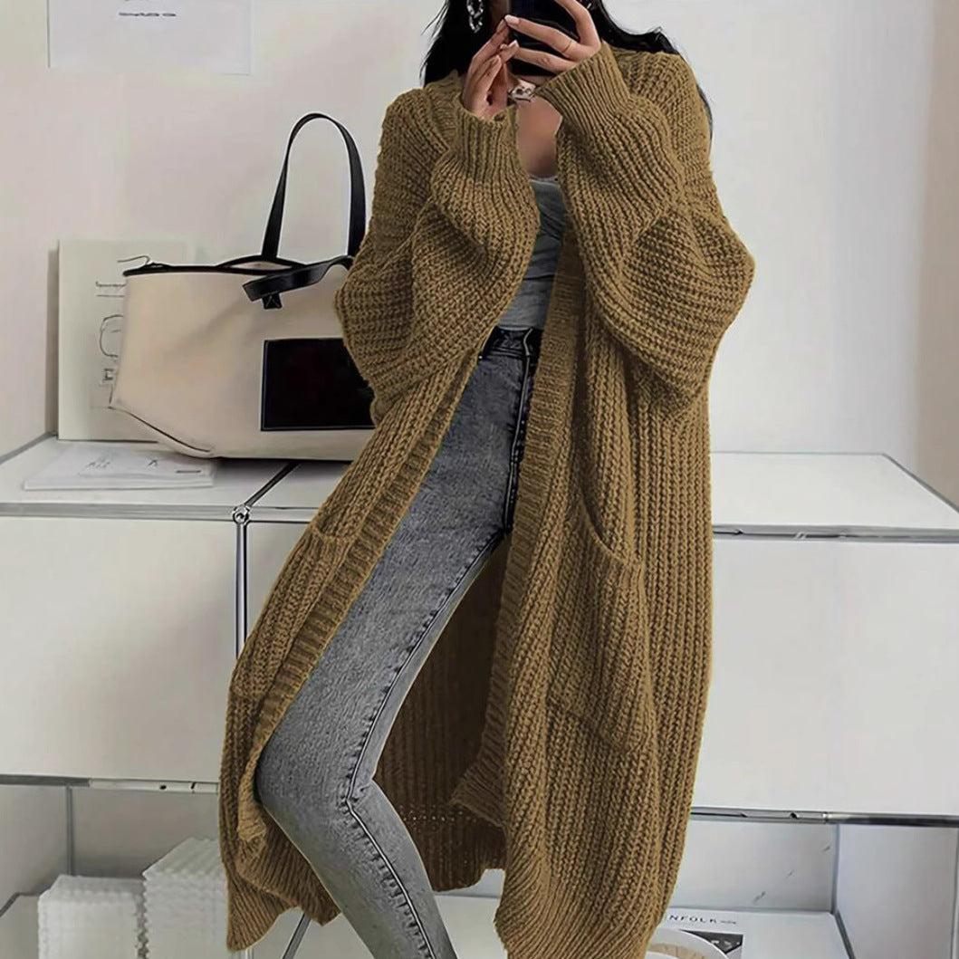 Dames Gebreide Vest Lange Stijlvolle Trendy Look