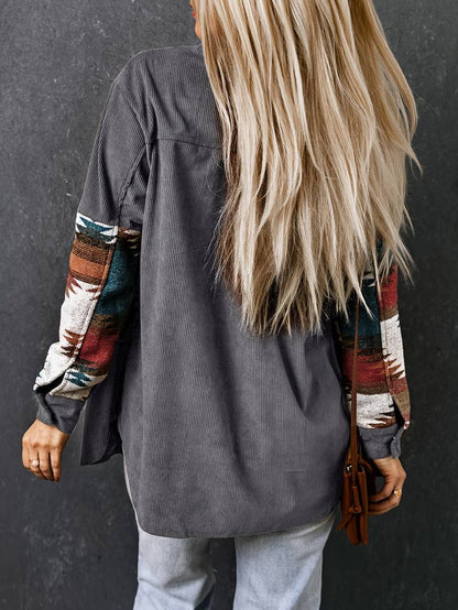 Boho Jas met Print Zachte Pasvorm Casual Stijl