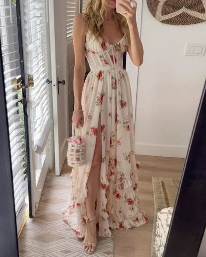 Dames Midi-jurk Romantisch Bloemendetail