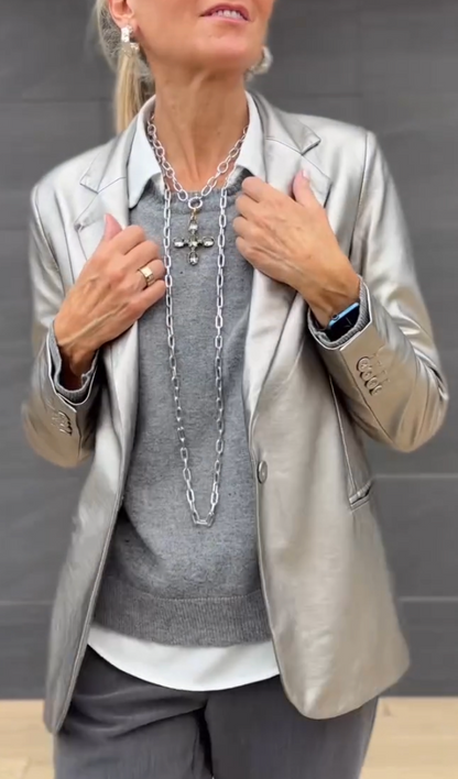 Metallic Blazer Glanzend Anne-Fleur damesjas