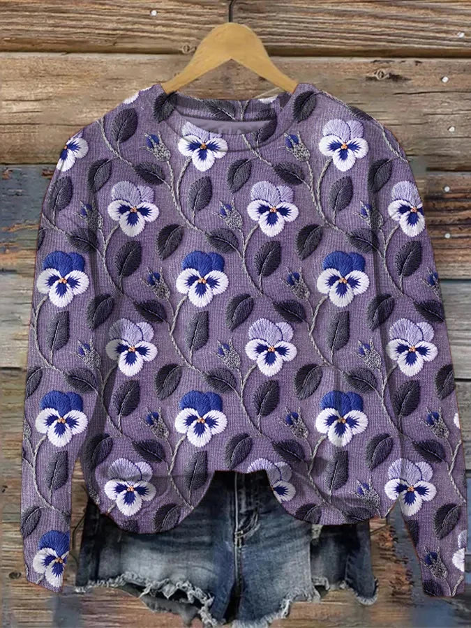 Vrouwelijk Sweatshirt met Bloemenprint Zacht en Comfortabel