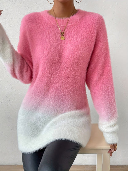 Fuzzy Trui Crew Neck Zacht Gegradueerd